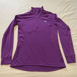 Adidas Performance quarter zip shirt/light jacket- women’s L- color purple